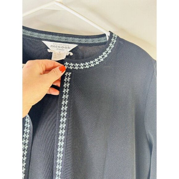 Misook Acrylic Knit Color Block Blazer Jacket - Picture 2 of 6